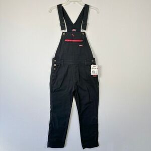 NWT Dickies Black Flex Bib Overalls Regular Fit Womens XS Utility Country Casual